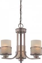 Nuvo 60/4787 - Fusion - 3 Light Chandelier w/ Russet Glass