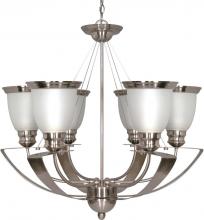 Nuvo 60/500 - 6-Light Chandelier in Smoked Nickel Finish with Satin Frosted Glass and (6) 13W GU24 Bulbs Included