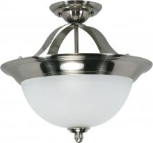 Nuvo 60/504 - 2-Light Semi Flush Dome Ceiling Light Fixture in Smoked Nickel Finish with Satin Frosted Glass and