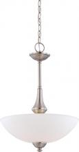 Nuvo 60/5058 - 3-Light Pendant Light Fixture in Brushed Nickel Finish and Frosted Glass