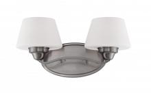 Nuvo 60/5222 - 2-Light Wall Mounted Vanity Light in Brushed Nickel Finish with White Satin Glass