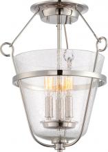 Nuvo 60/5288 - 3-Light Semi Flush Light Fixture in Polished Nickel Finish with Clear Seeded Glass