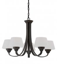 Nuvo 60/5325 - 5-Light Russet Bronze Chandelier with Satin White Glass