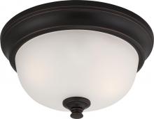 Nuvo 60/5690 - Elizabeth - 2 Light Flush with Frosted Glass - Sudbury Bronze Finish