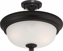 Nuvo 60/5700 - Elizabeth - 2 Light Semi Flush with Frosted Glass - Sudbury Bronze Finish