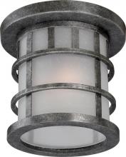 Nuvo 60/5736 - 1-Light 11" Flush Mounted Outdoor Fixture in Aged Silver Finish and Frosted Seeded Glass