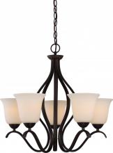 Nuvo 60/5915 - Dillard - 5 Light Hanging Fixture with White Glass