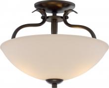 Nuvo 60/5916 - Dillard - 2 Light Semi Flush Fixture with White Glass