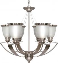 Nuvo 60/616 - 6-Light Chandelier in Smoked Nickel Finish with Satin Frosted Glass