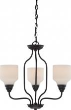 Nuvo 62/399 - Kirk - 3 Light Chandelier with Satin White Glass - LED Omni Included