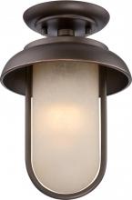 Nuvo 62/673 - Tulsa - LED Outdoor Flush Fixture with Satin Amber Glass