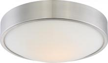 Nuvo 62/775 - Perk - 13'' LED Flush with White Glass - Brushed Nickel Finish