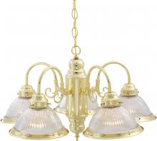 Nuvo SF76/281 - 5 Light - 22" - Chandelier - with Clear Ribbed Shades