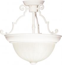 Nuvo SF76/435 - 2 Light - 13" - Semi-Flush - Frosted Melon Glass