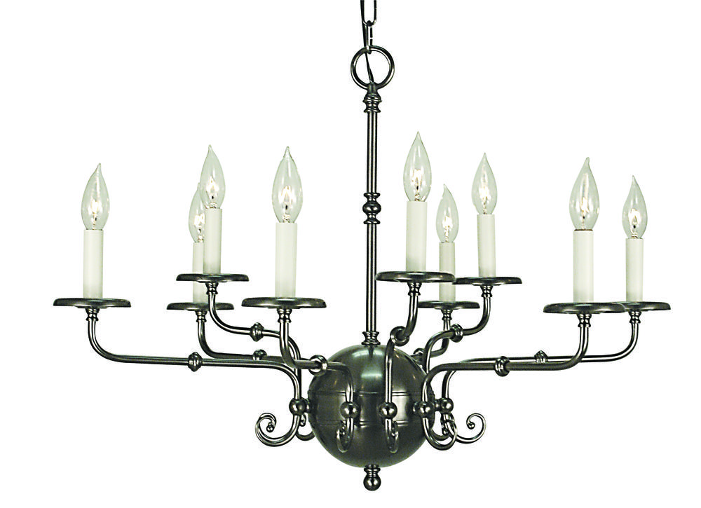 9-Light Antique Brass Jamestown Dining Chandelier