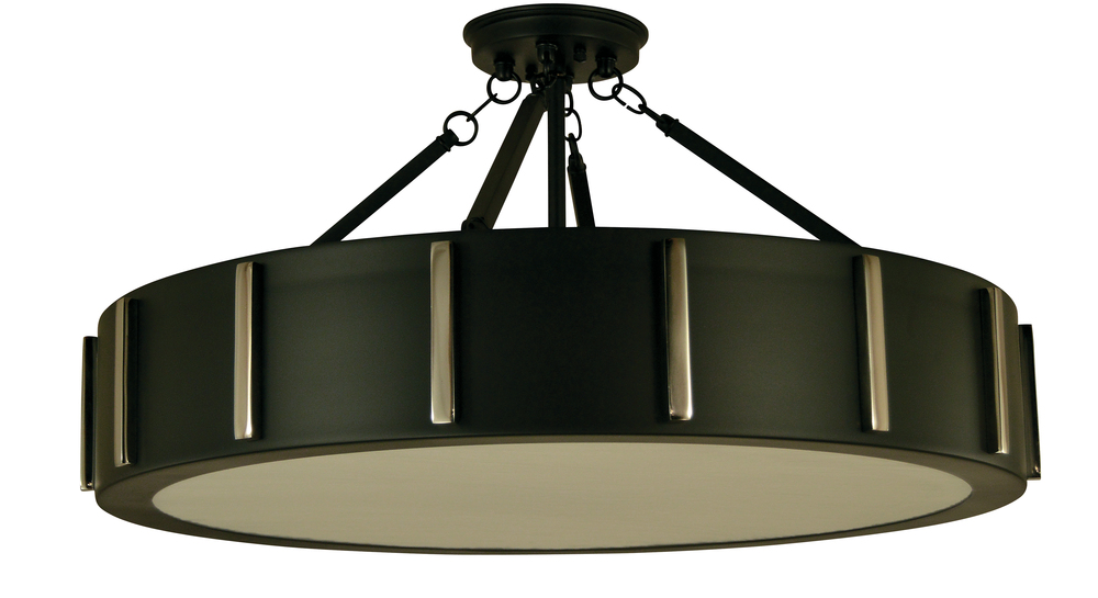 4-Light 23" Brushed Nickel/Polished Nickel Pantheon Flush Mount