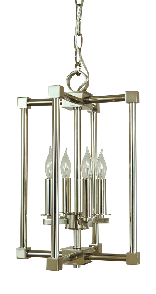 4-Light Brushed Nickel/Polished Nickel Lexington Chandelier