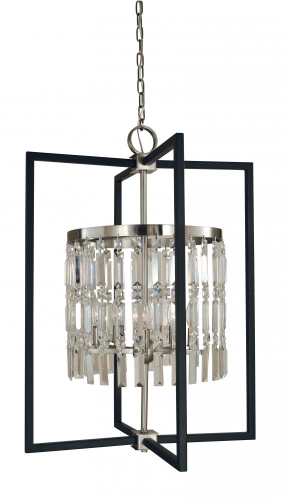 5-Light Brushed Nickel/Matte Black Hannah Chandelier