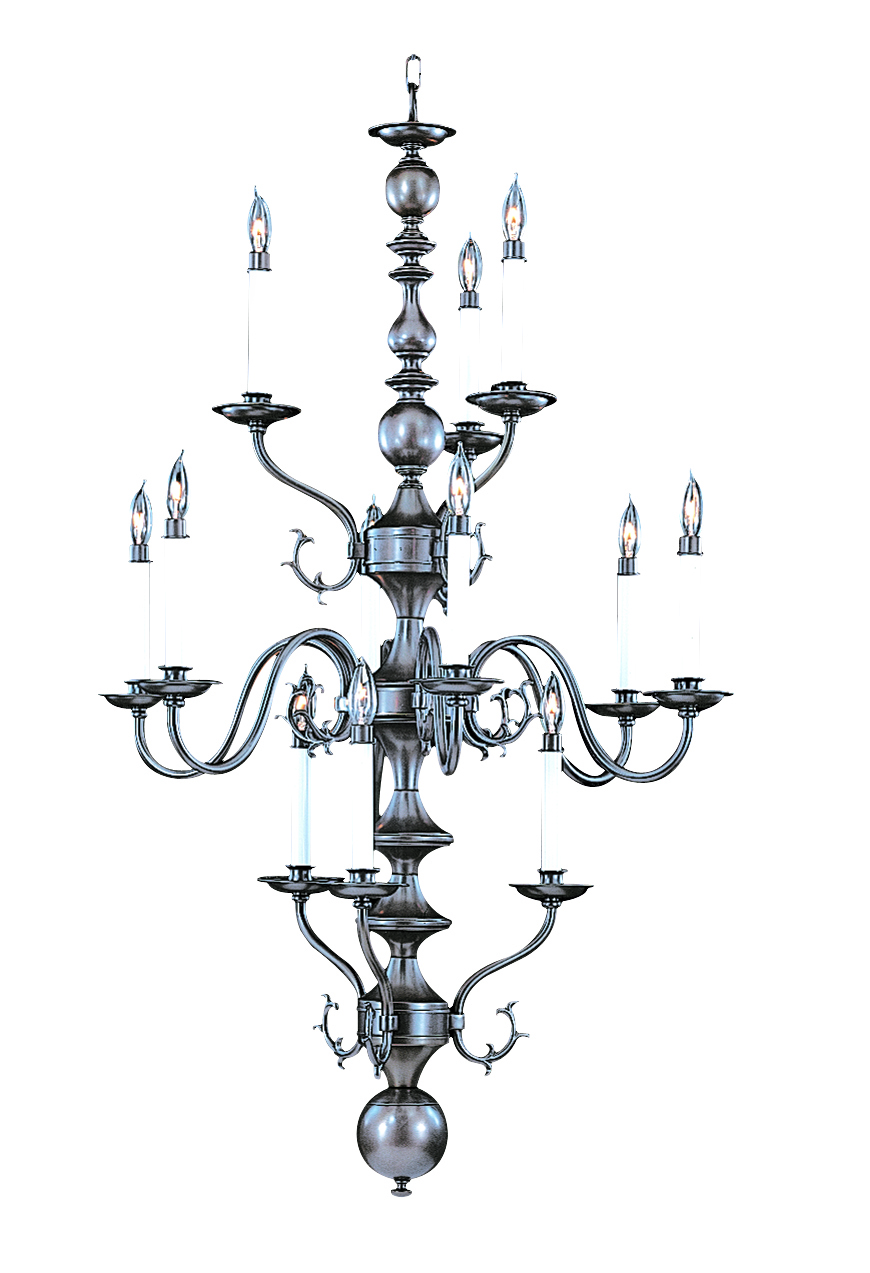 12-Light Mahogany Bronze Jamestown Foyer Chandelier