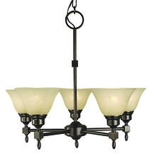 Framburg 2435 AB/AM - 5-Light Antique Brass Taylor Dining Chandelier