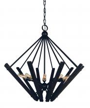 Framburg 5280 MBLACK - 10-Light Matte Black Rustic Chic Chandelier