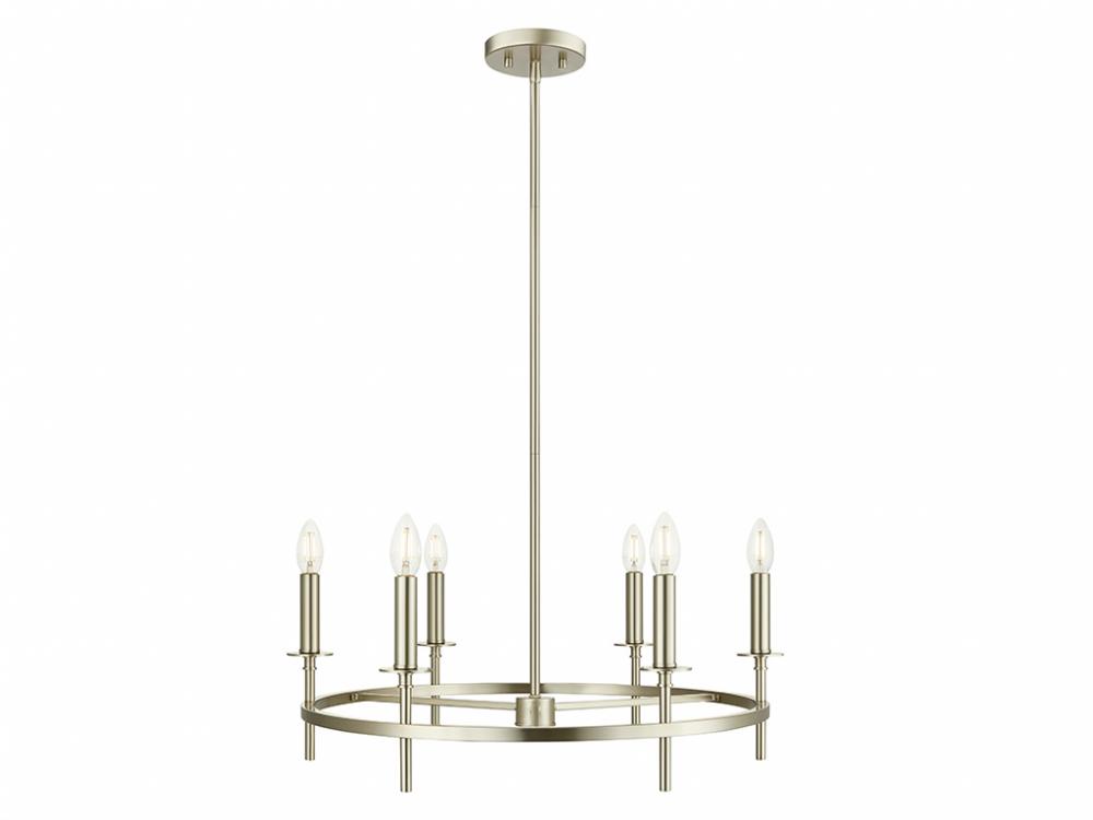 6-Light Chandelier in Brushed Nickel