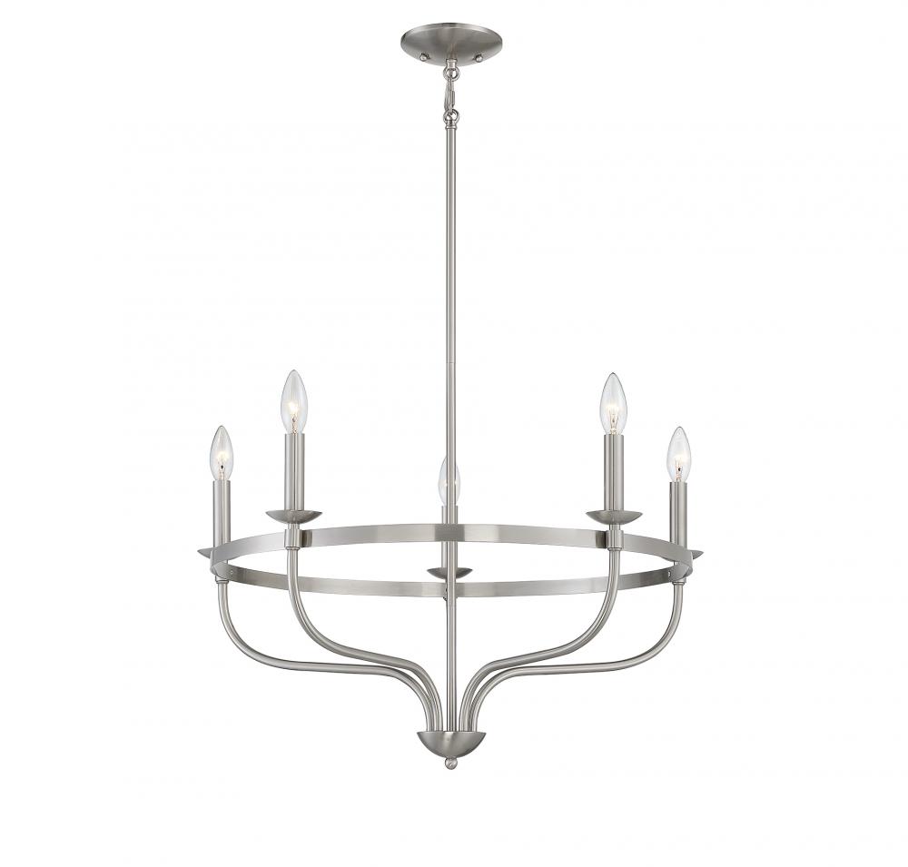 5-Light Chandelier in Brushed Nickel