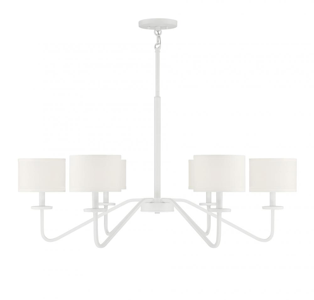 6-Light Chandelier in Bisque White