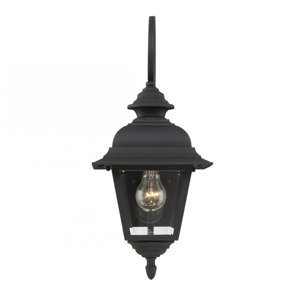 1-Light Outdoor Wall Lantern in Textured Black