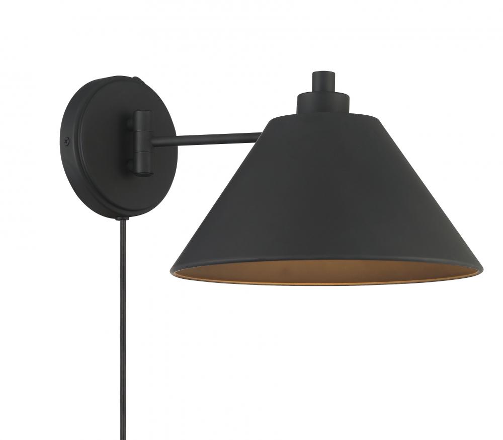 1-Light Wall Sconce in Matte Black