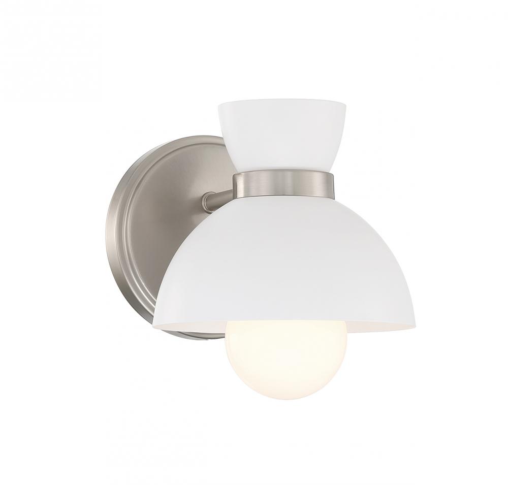 1-Light Wall Sconce in Brushed Nickel