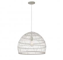 Savoy House Meridian M70106WR - 1-Light Pendant in White Rattan with A White Socket 