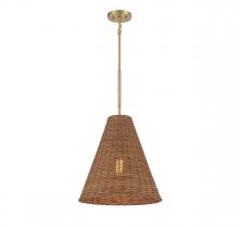 Savoy House Meridian M7036NRNB - 1-Light Pendant in Natural Brass