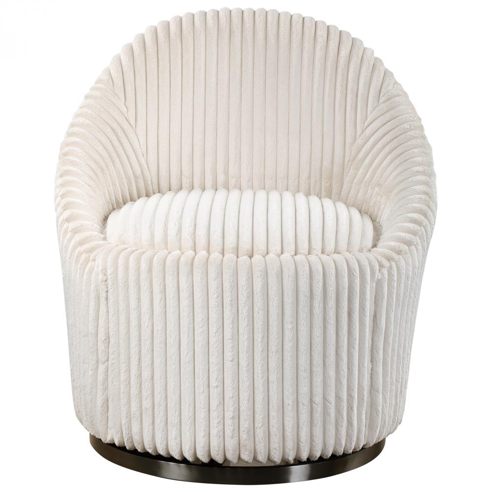 Crue White Swivel Chair