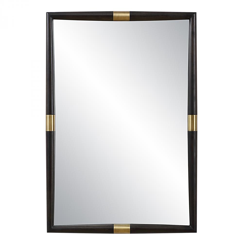 Uttermost Larkin Dark Wood & Brass Mirror