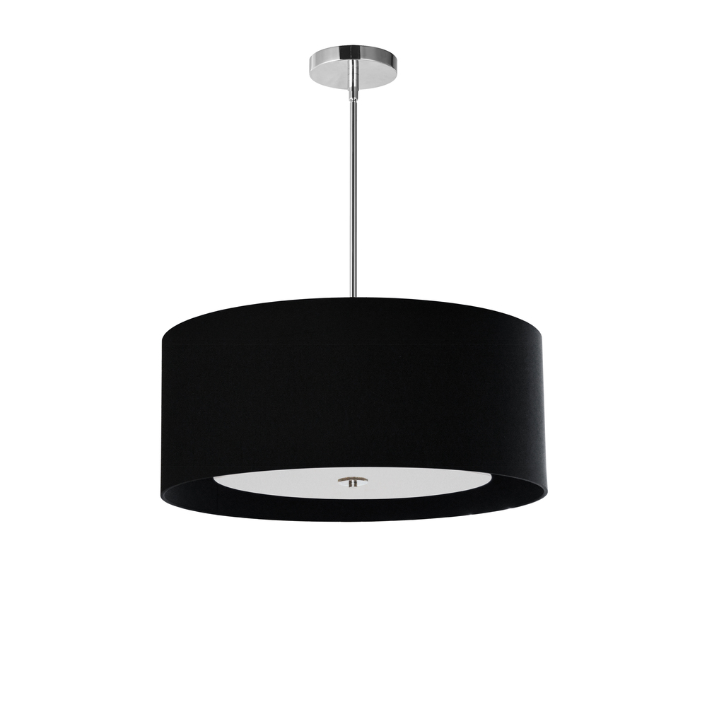 4LT Helena Pendant PC, Black w/White Diffuser