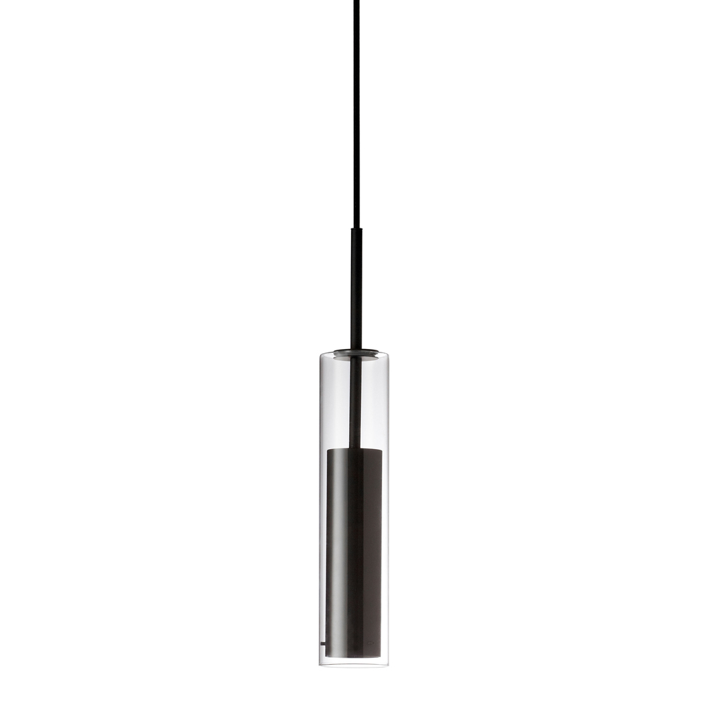 6W LED Pendant, Black Finish with Clear Glass