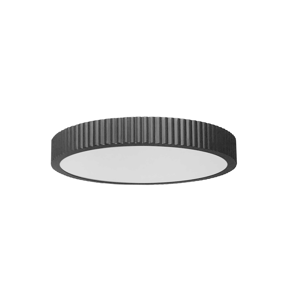 30W LED Flush mount, Matte Black with White Acrylic Diffuser