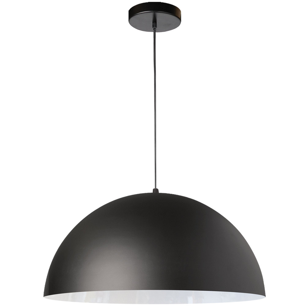 1 Light Incandescent Small Dome Pendant, Matte Black