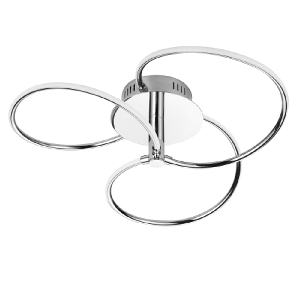 24W Semi Flush, Polished Chrome