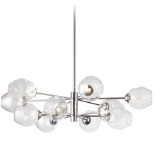 Dainolite ABI-3312P-PC - 12 Light Round Pendant, Polished Chrome Finish with Clear Glass