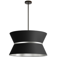 Dainolite CTN-244C-MB-697 - 4 Light Incandescent Chandelier, Matte Black with Silver Ring Black / Silver Shade