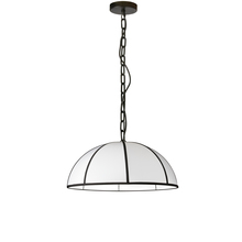 Dainolite PTO-201P-MB-BW - 1LT Incandescent Pendant, MB w/ WH Shade & BK trim