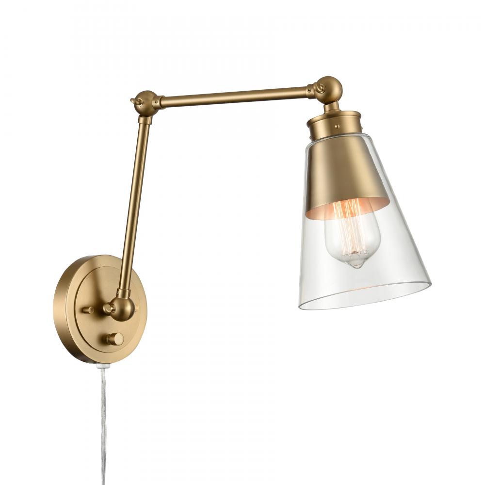 Albany 16'' High 1-Light Hinged Swingarm Sconce - Brushed Gold