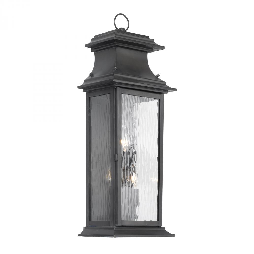 Provincial 3-Light Outdoor Wall Lantern in Charcoal