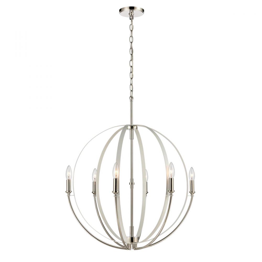 Rotunde 26'' Wide 6-Light Chandelier - Matte White