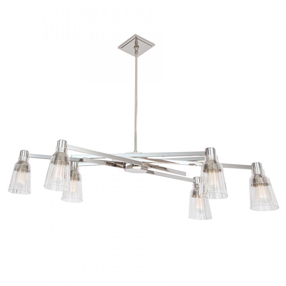 Carnival 49.5'' Wide 6-Light Chandelier - Polished Nickel