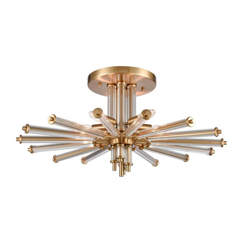 Serena 26'' Wide 5-Light Semi Flush Mount - Satin Brass