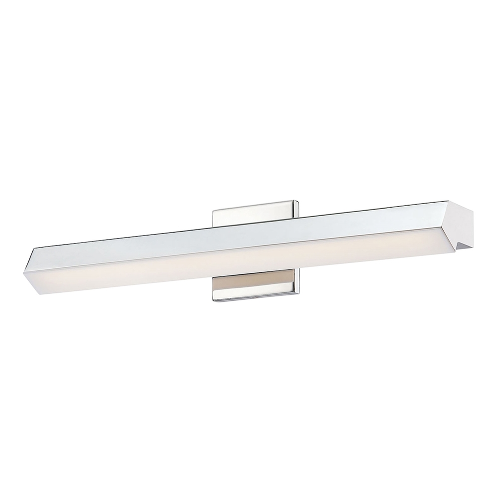 Yarmouth 1-Light Vanity Sconce in Chrome with White Glass - Integrated LED