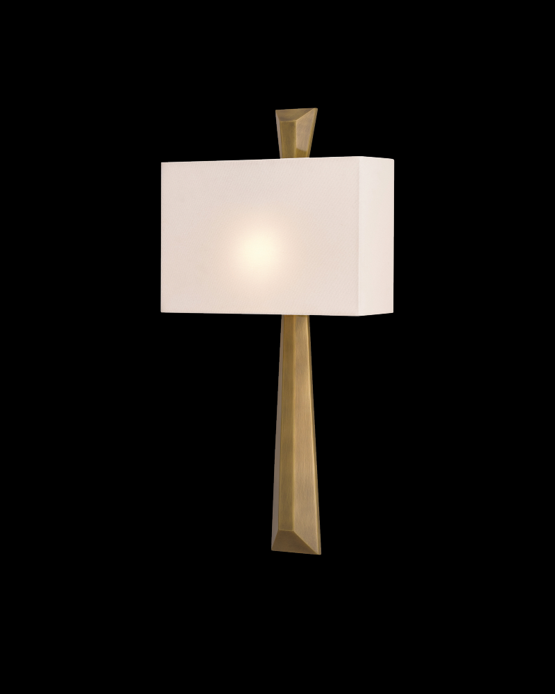 Arno Brass Wall Sconce, White